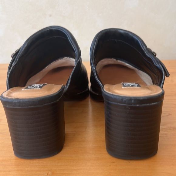 Sporto Tess black leather chunky heel slip ons size 7 - Picture 4 of 7